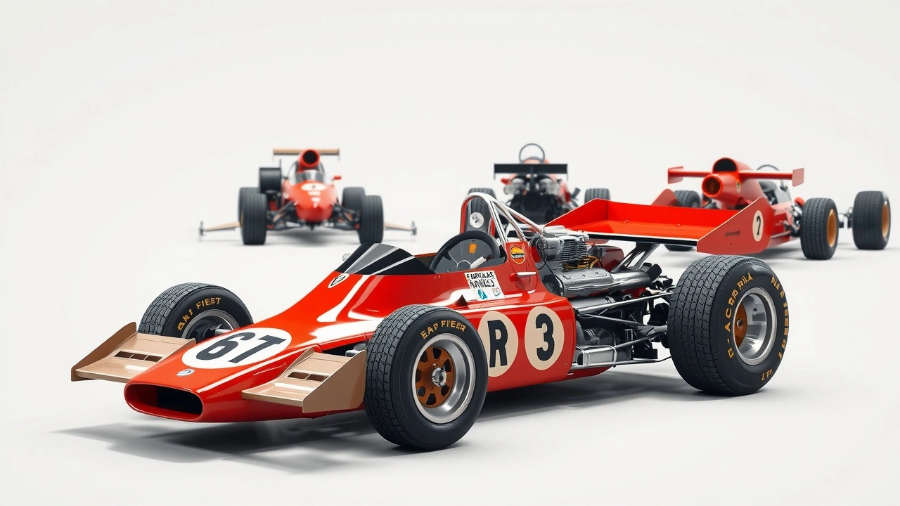 voiture de Formule 1 vintage et technologies anciennes