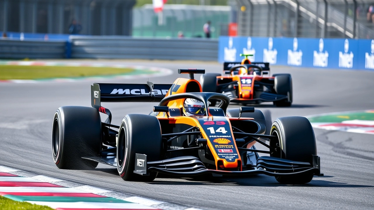 voiture de course McLaren en essai aux Pays-Bas