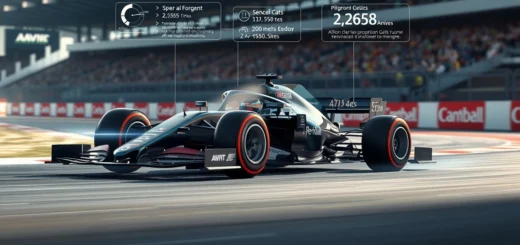 Illustration d'une voiture de Formule 1 sur une piste, montrant les algorithmes de prédiction.