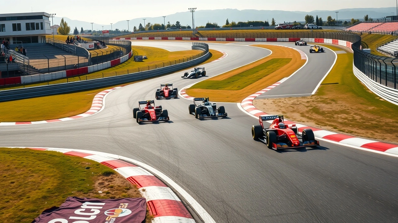 voitures de course sur le circuit de Bakou en vitesse