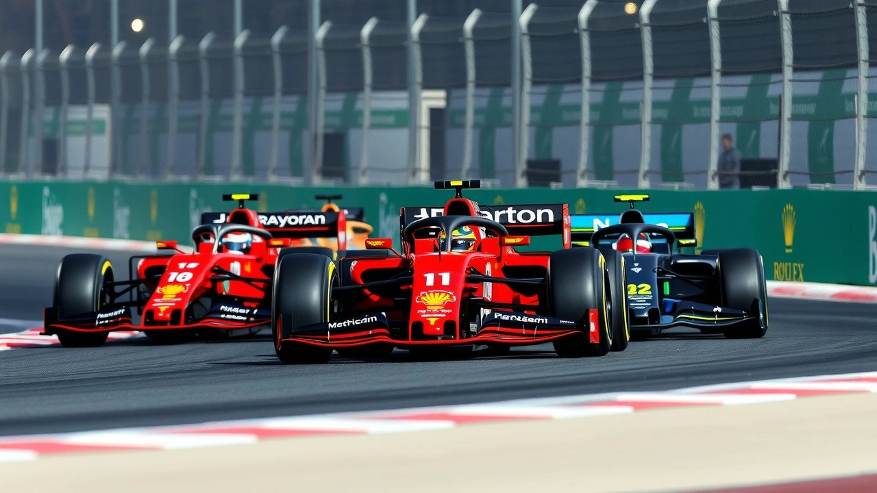 voiture de formule 1 sur le circuit de jeddah