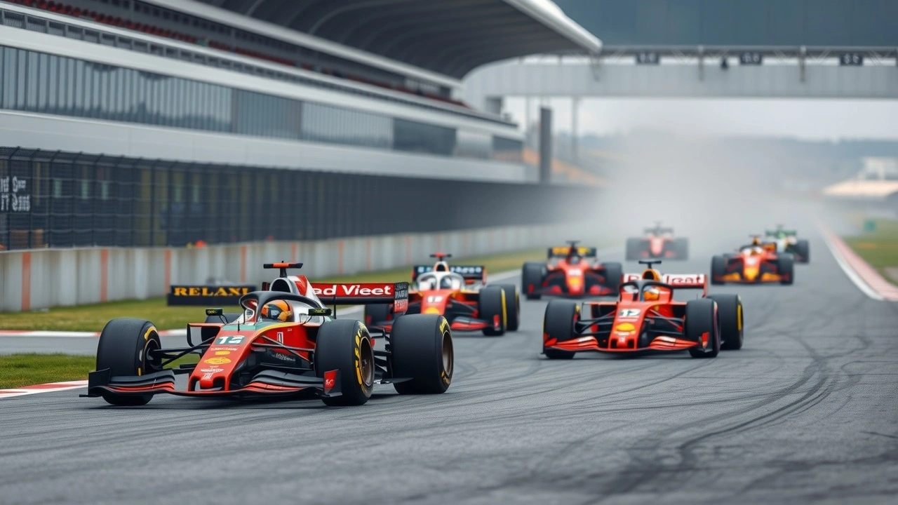 photographie de voitures de Formule 1 en qualification