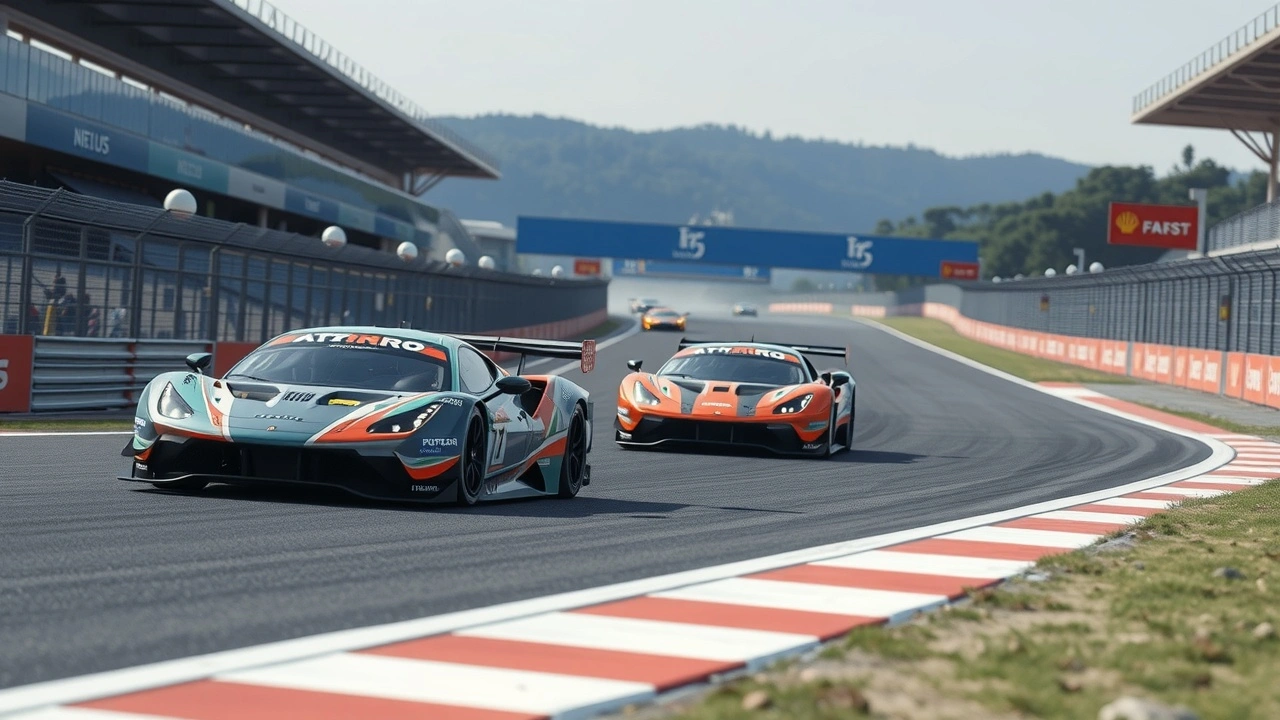 voitures de course sur le circuit de Suzuka