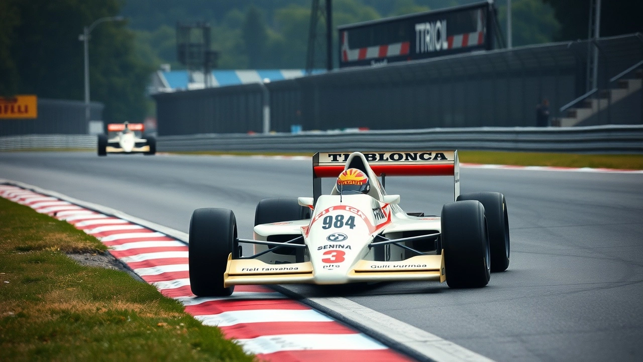 Ayrton Senna en course en Formule 1