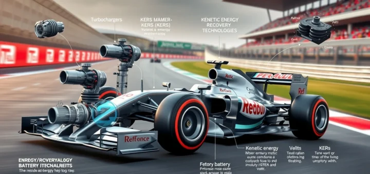 Illustration de l'évolution des systèmes de récupération d'énergie en Formule 1.