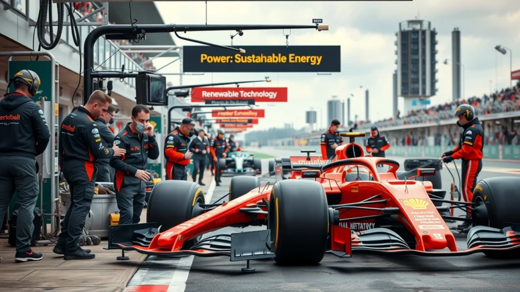 Une illustration montrant l'impact des technologies durables sur les équipes de Formule 1.