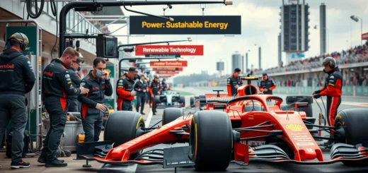 Une illustration montrant l'impact des technologies durables sur les équipes de Formule 1.