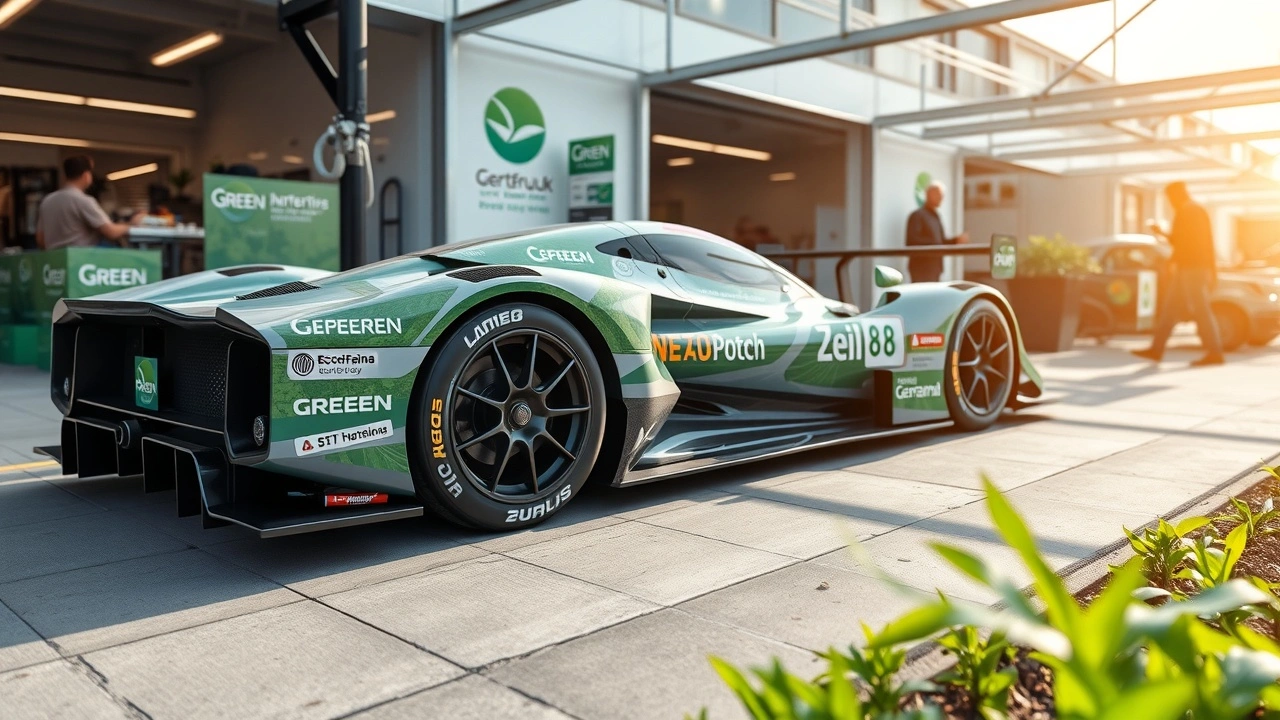 voiture de course moderne avec technologie durable