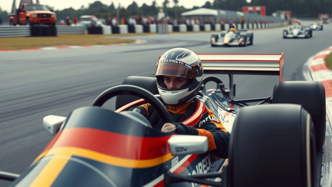 Ayrton Senna dans une voiture de Formule 1