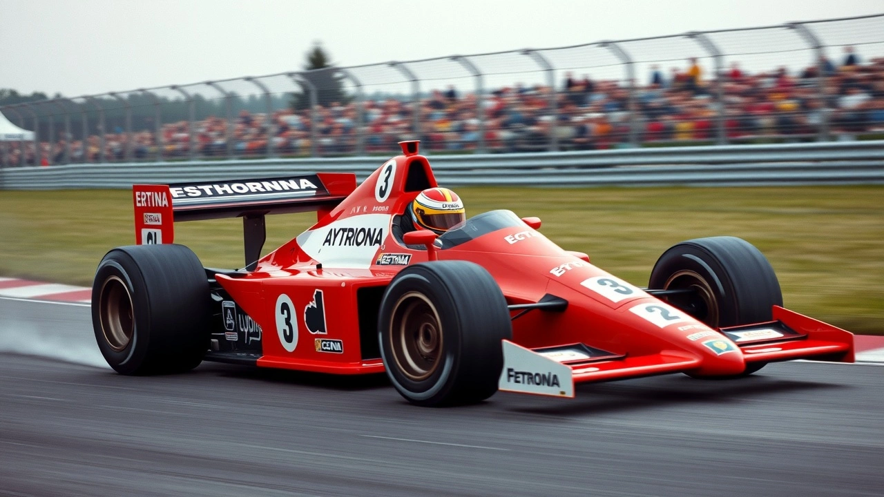 Ayrton Senna dans une voiture de Formule 1