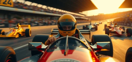 Ayrton Senna en pleine course de Formule 1, illustrant son génie et sa passion.