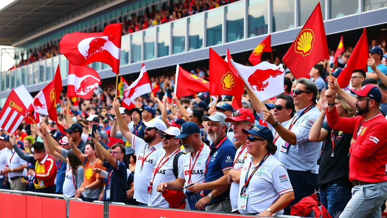 spectacle d'une course de F1 avec des fans enthousiastes