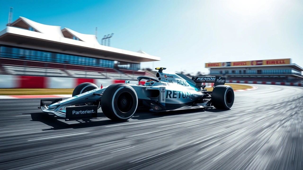 voiture de Formule 1 sur une piste de course