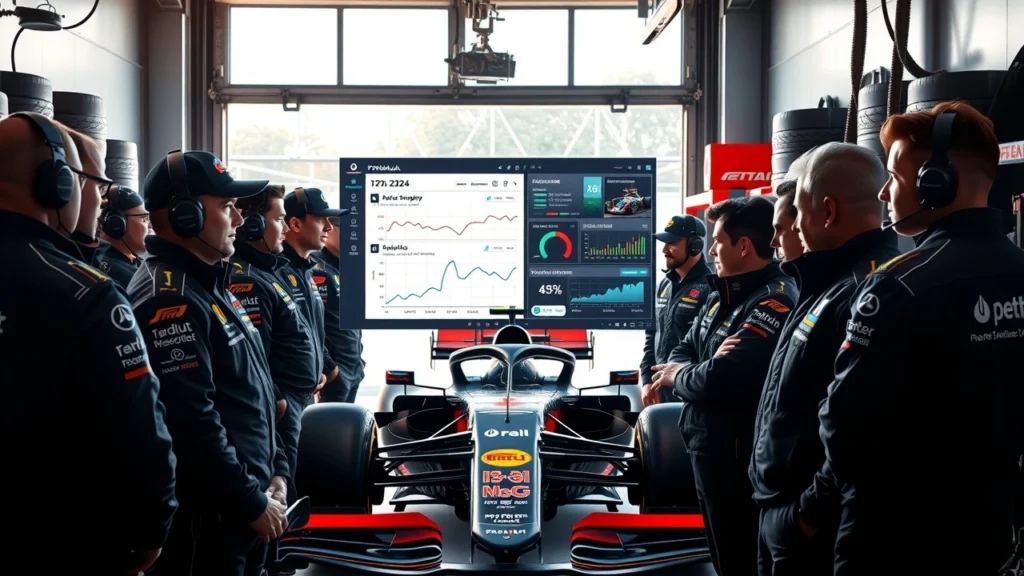 Une illustration photoréaliste des stratégies des équipes de Formule 1 pour la saison 2024.