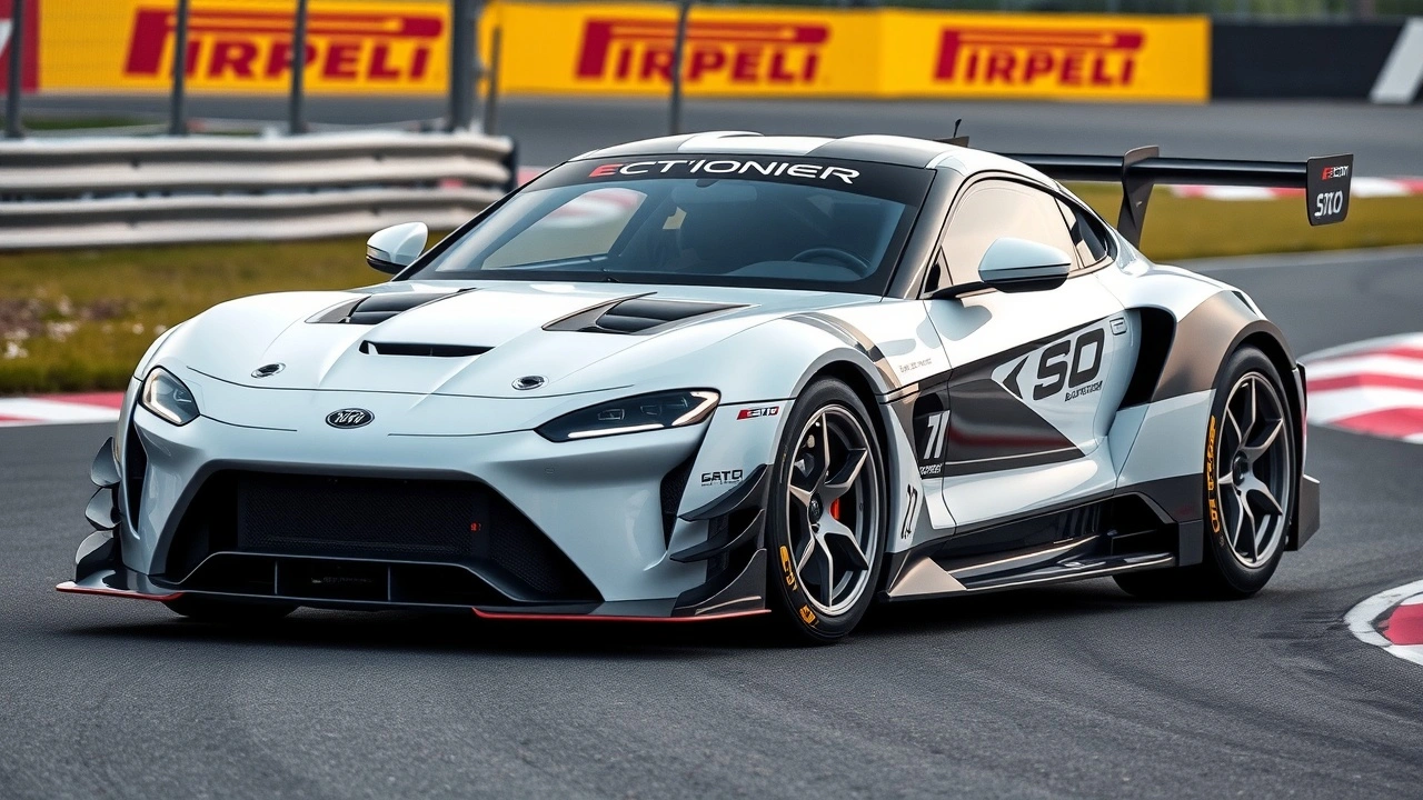 voiture de course moderne avec dispositifs de sécurité avancés