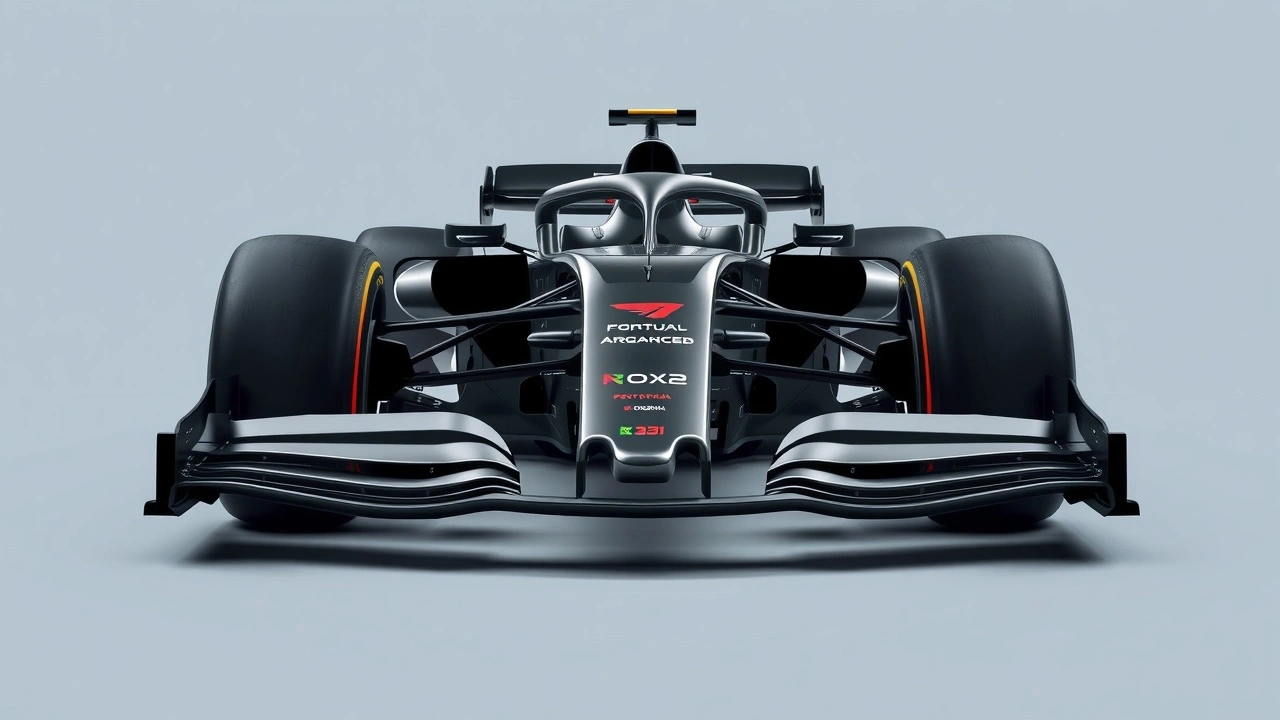 voiture de Formule 1 avec caractéristiques aérodynamiques