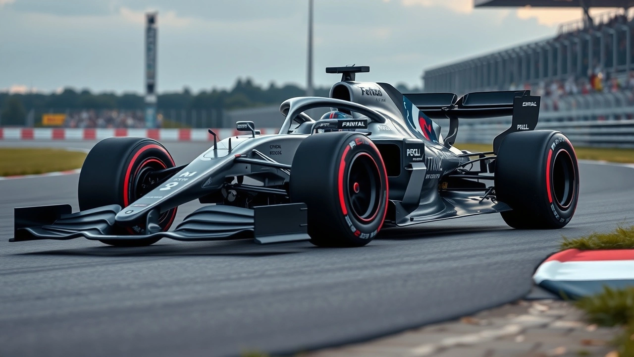 voiture de Formule 1 hybride sur circuit