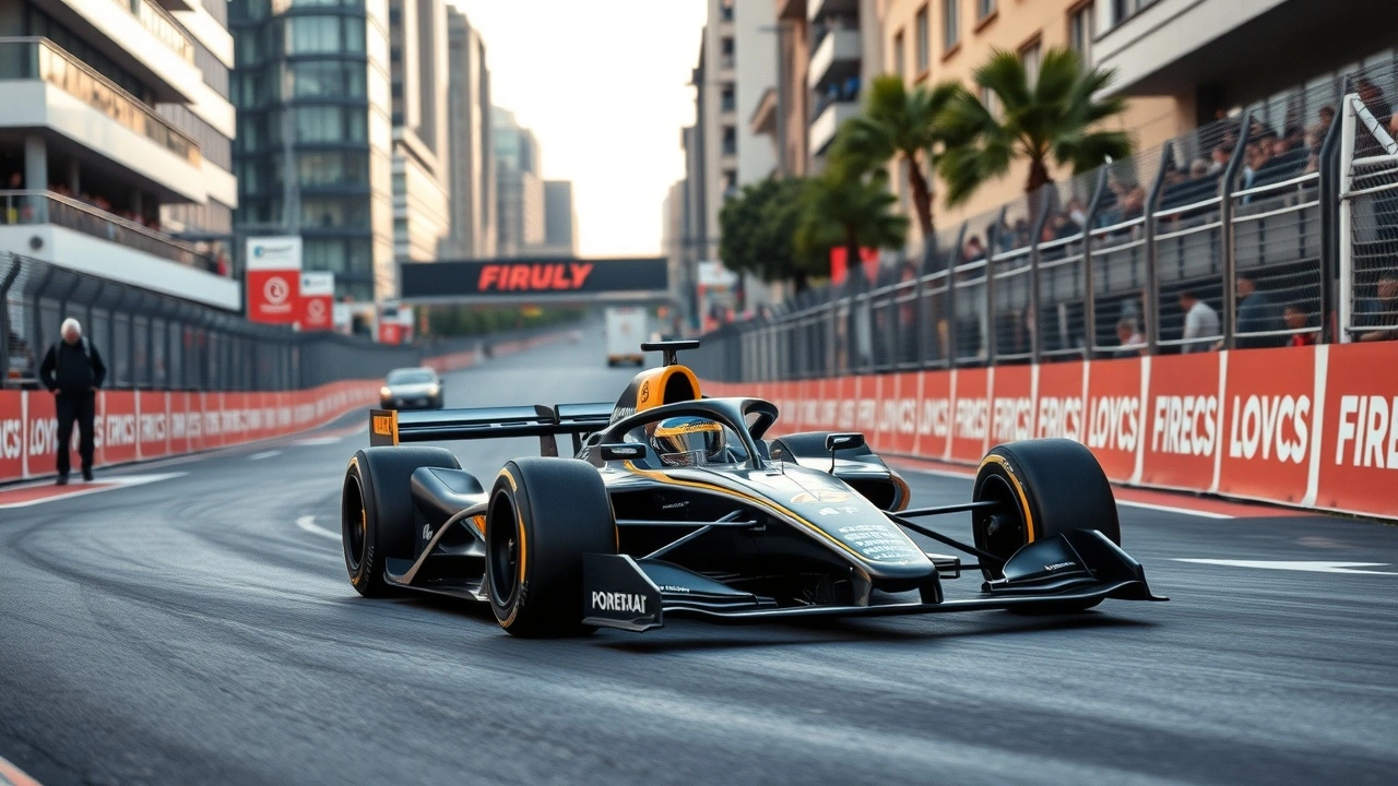 voiture de Formule E en course dans une ville