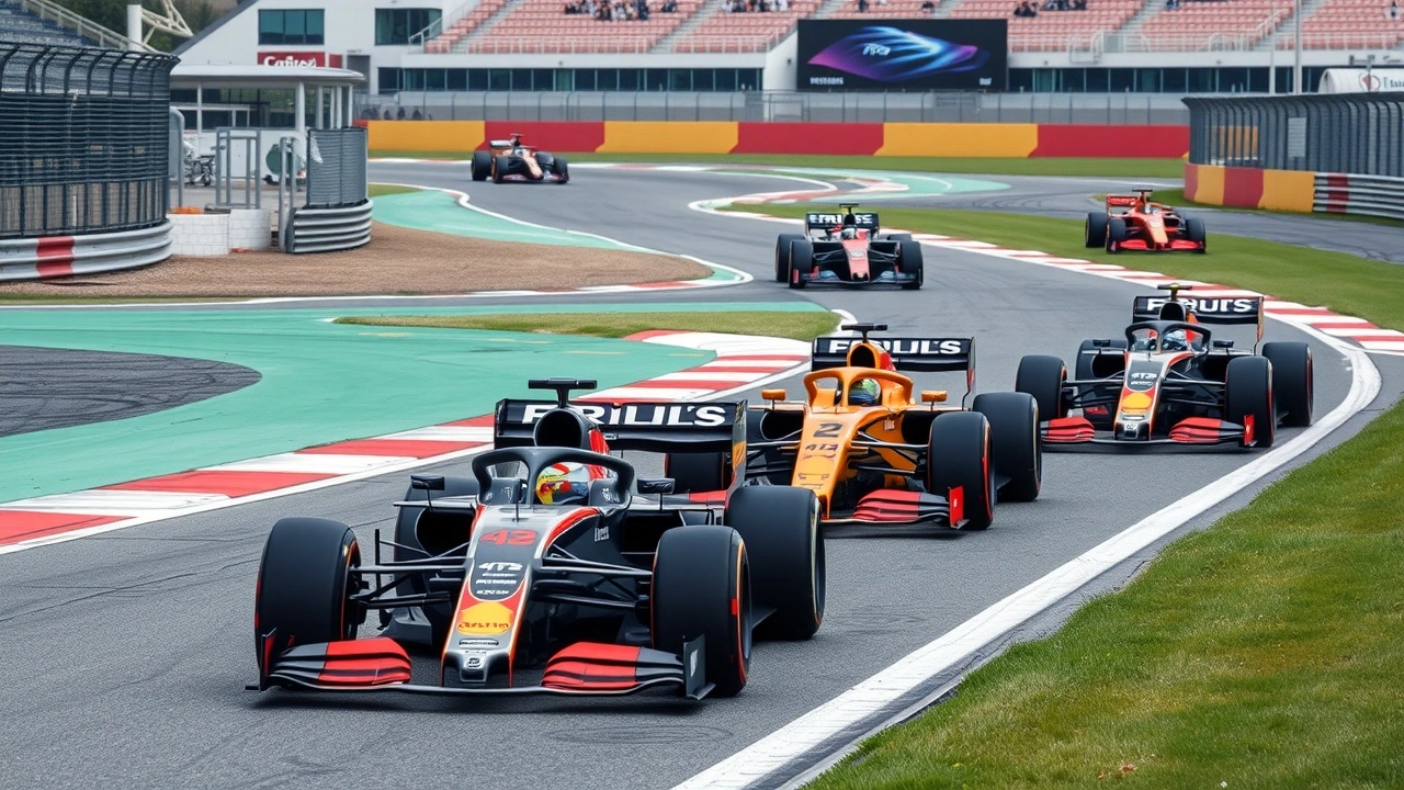 voitures de Formule 1 modernes sur un circuit