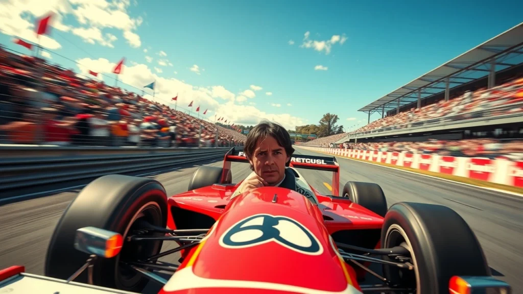 Ayrton Senna en pleine course, illustrant le défi et l'adrénaline en Formule 1.