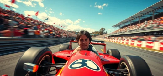 Ayrton Senna en pleine course, illustrant le défi et l'adrénaline en Formule 1.