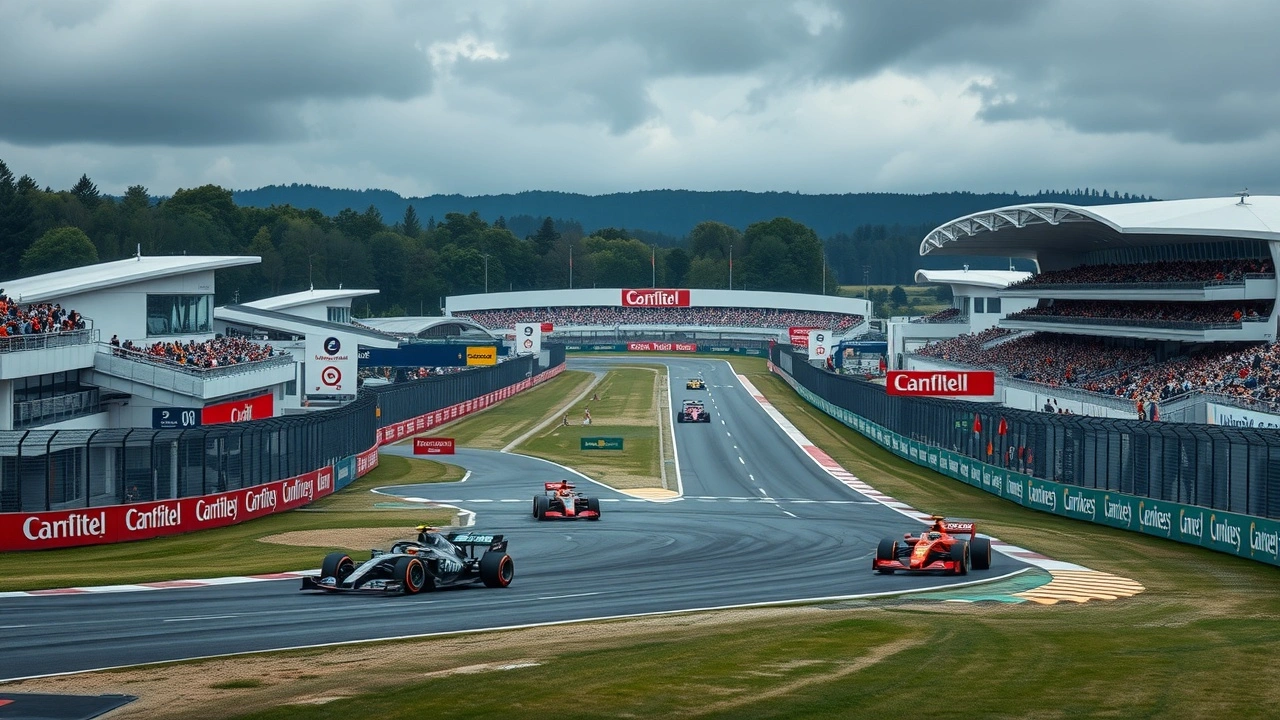 circuit de silverstone pendant une course de formule 1
