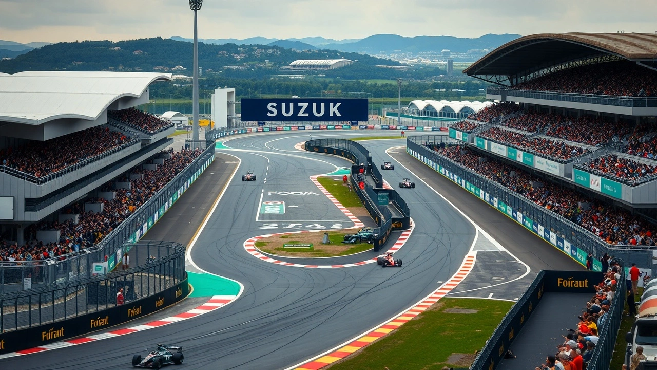 Vue du circuit de Suzuka pendant une course de F1