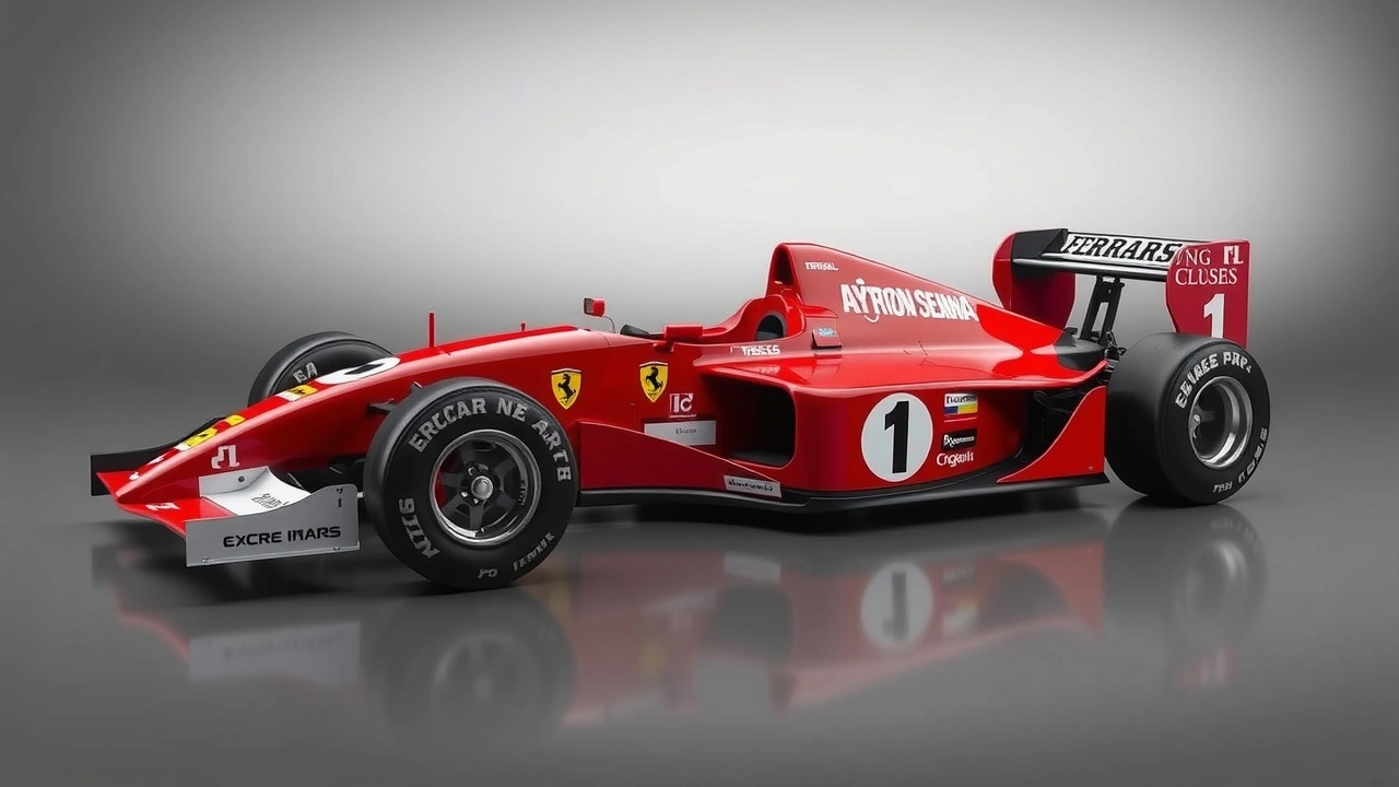 voiture de course Ferrari d'Ayrton Senna en détail