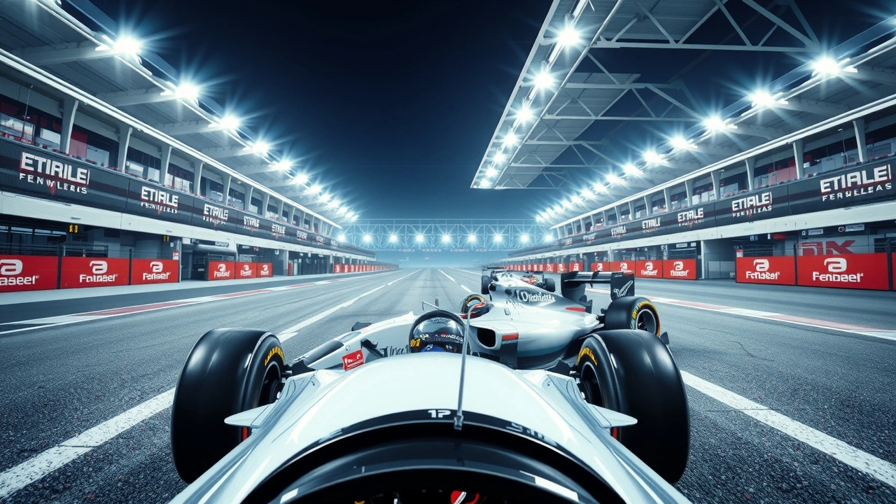 voiture de Formule 1 sur un circuit futuriste