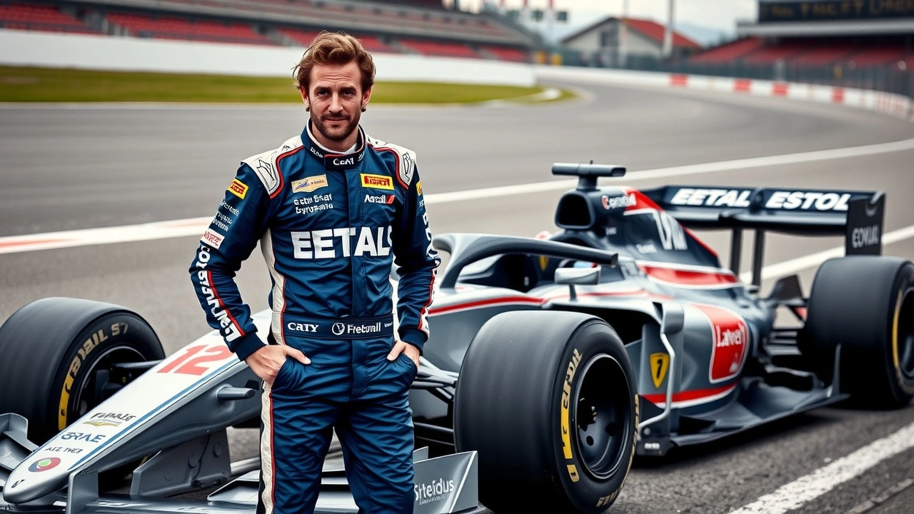 Nicolas Prost en combinaison de course sur un circuit