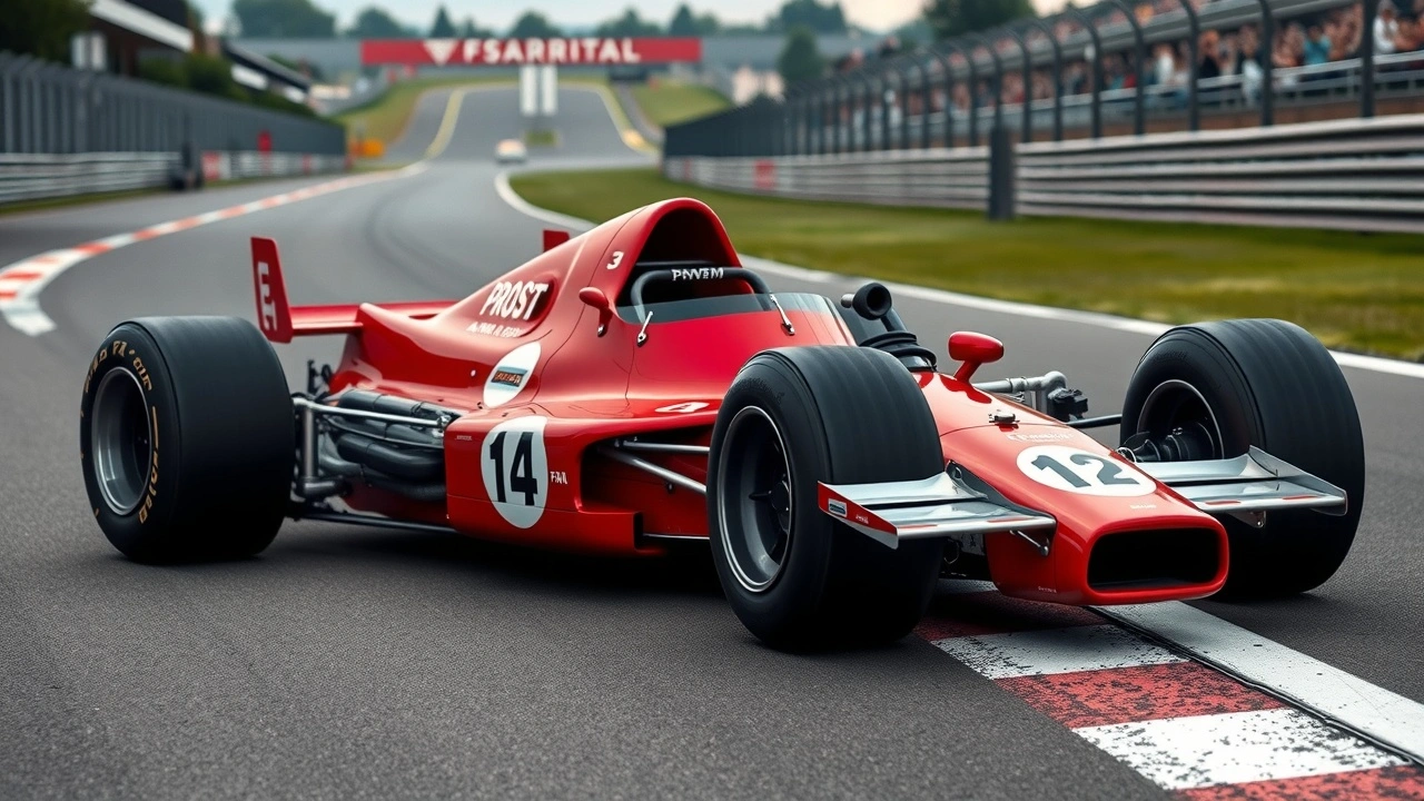 voiture de Formule 1 d'Alain Prost sur circuit