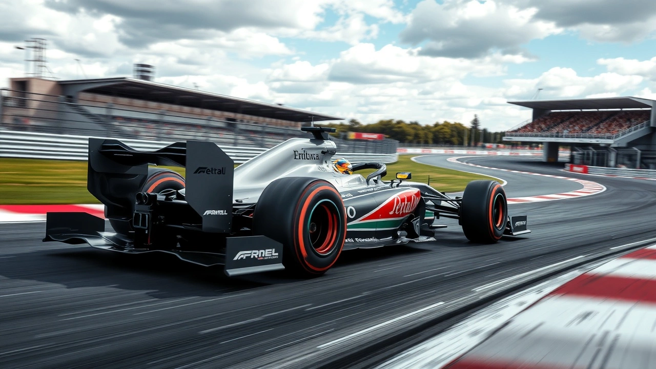 une voiture de Formule 1 sur le circuit de Monza