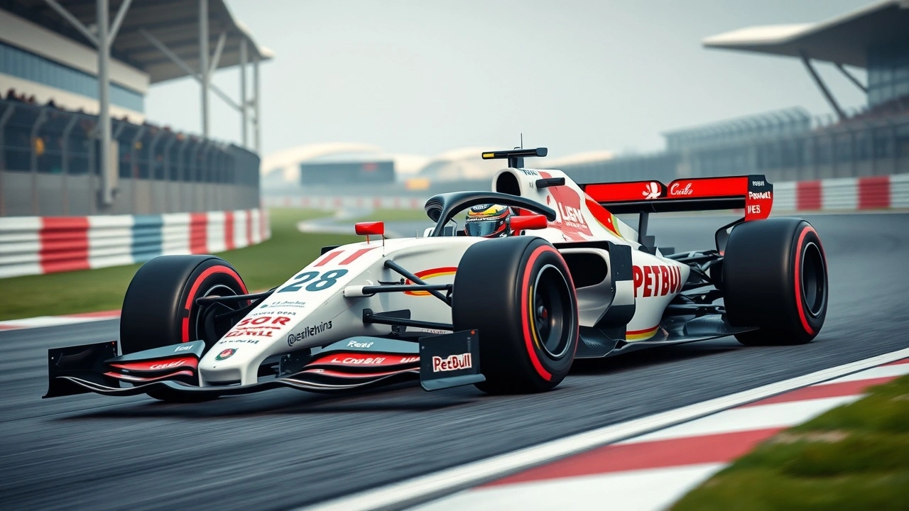 voiture de Formule 1 sur le circuit de Yas Marina
