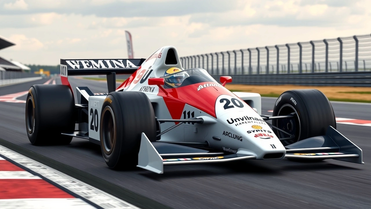 Voiture de Formule 1 avec le numéro d'Ayrton Senna
