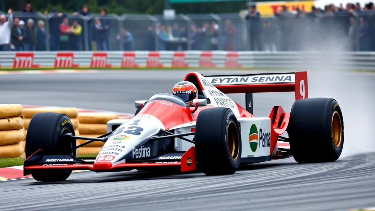 voiture de course d'Ayrton Senna sur la piste