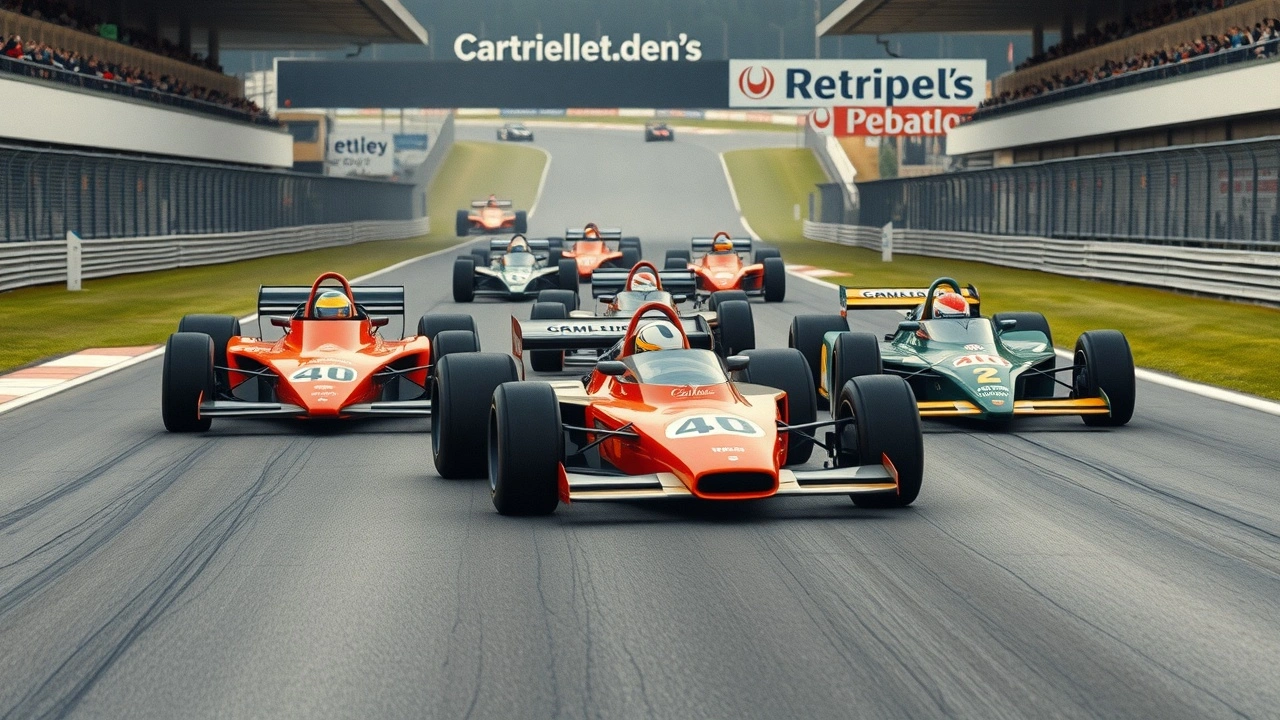 voitures de course de Formule 1 sur un circuit légendaire