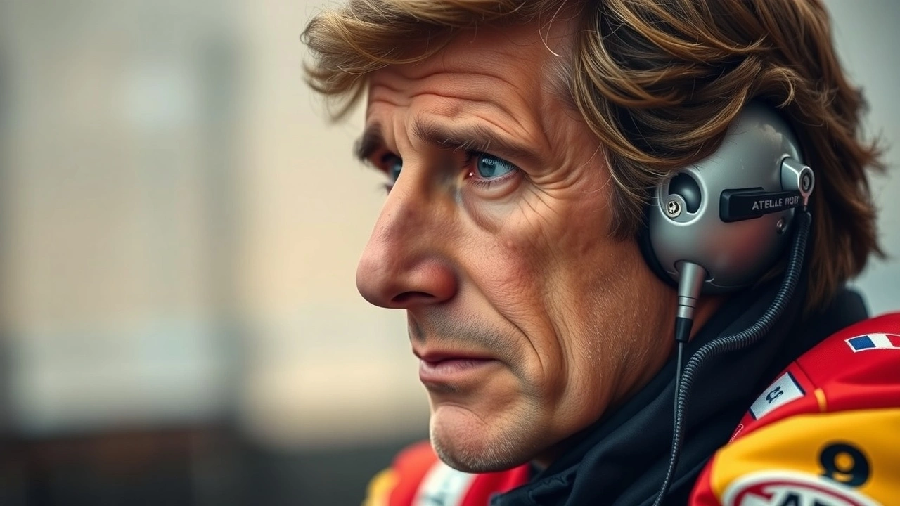Alain Prost en train de réfléchir sur sa carrière