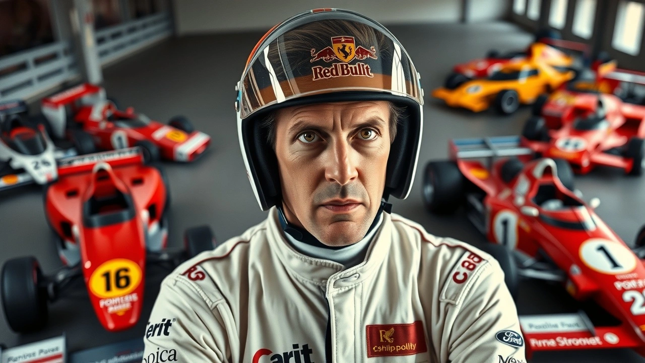 Alain Prost avec ses voitures de rivalite