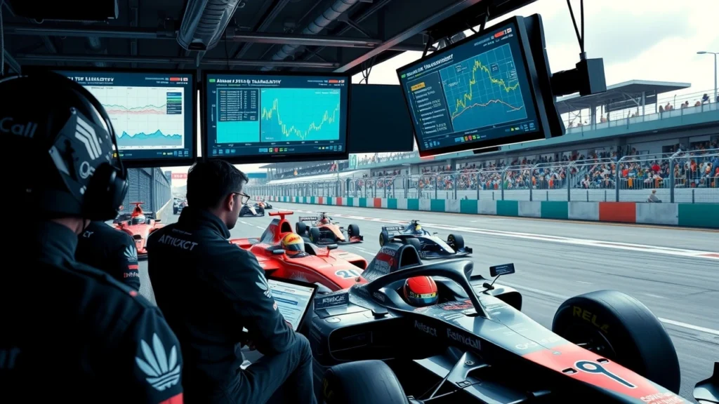 Illustration des avancées en télémétrie en Formule 1 et leur impact sur les stratégies de course.