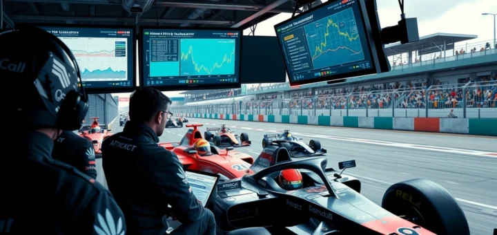 Illustration des avancées en télémétrie en Formule 1 et leur impact sur les stratégies de course.