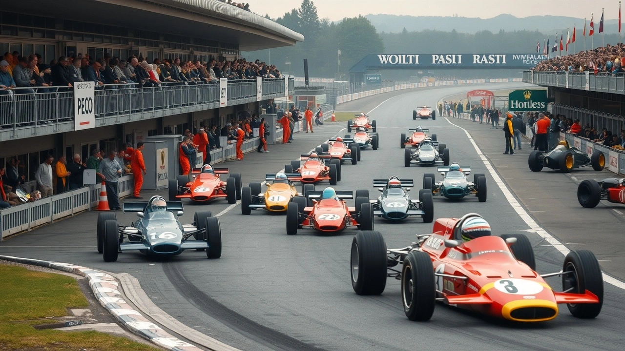 circuit de formule 1 classique avec voitures anciennes