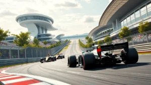 Illustration de l'évolution des circuits de Formule 1, mêlant tradition et innovation.