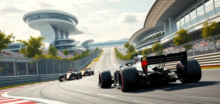 Illustration de l'évolution des circuits de Formule 1, mêlant tradition et innovation.