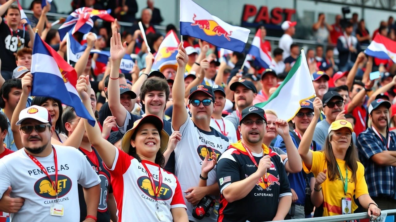 spectateurs de course automobile exprimant leur enthousiasme