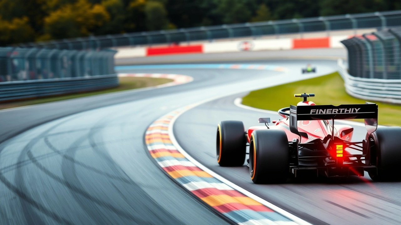 voiture de Formule 1 sur une piste en mouvement