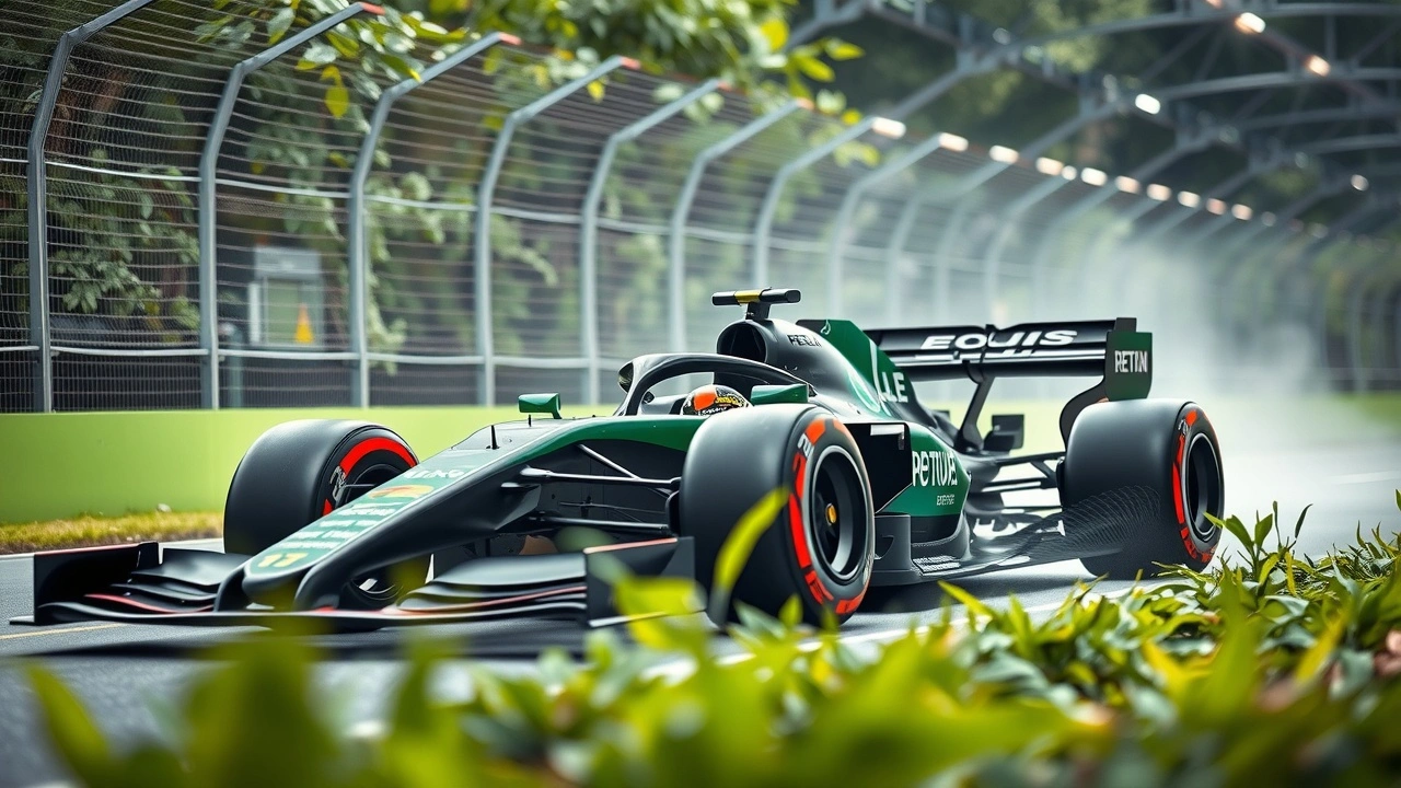 voiture de Formule 1 dans un environnement durable