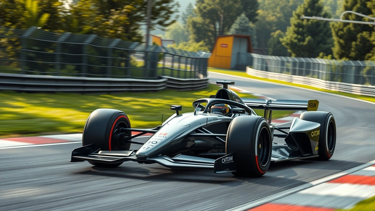 voiture de formule 1 sur une piste durable