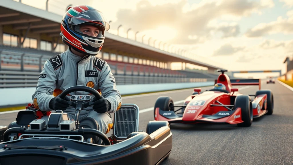 Une image montrant le parcours inspirant des pilotes de karting vers la Formule 1.