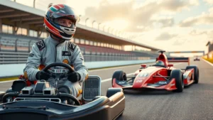 Une image montrant le parcours inspirant des pilotes de karting vers la Formule 1.