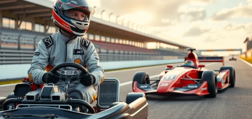 Une image montrant le parcours inspirant des pilotes de karting vers la Formule 1.